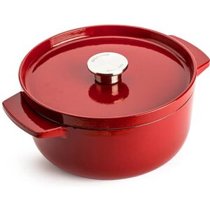 KitchenAid Cast Iron Empire Red Non-Stick 22cm Casserole Dish with Lid