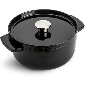 KitchenAid Cast Iron Onyx Black Non-Stick 22cm Casserole Dish with Lid