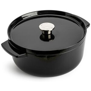 KitchenAid Cast Iron Onyx Black Non-Stick 26cm Casserole Dish with Lid