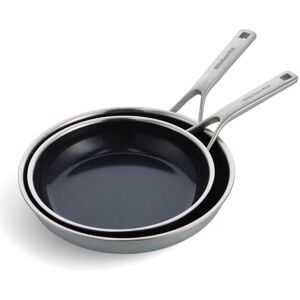 KitchenAid Multi-Ply Stainless Steel Ceramic Non-Stick 24cm & 28cm Frying Pan Set