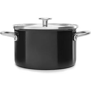 KitchenAid Steel Core Enamel Onyx Black 20cm Casserole with Lid