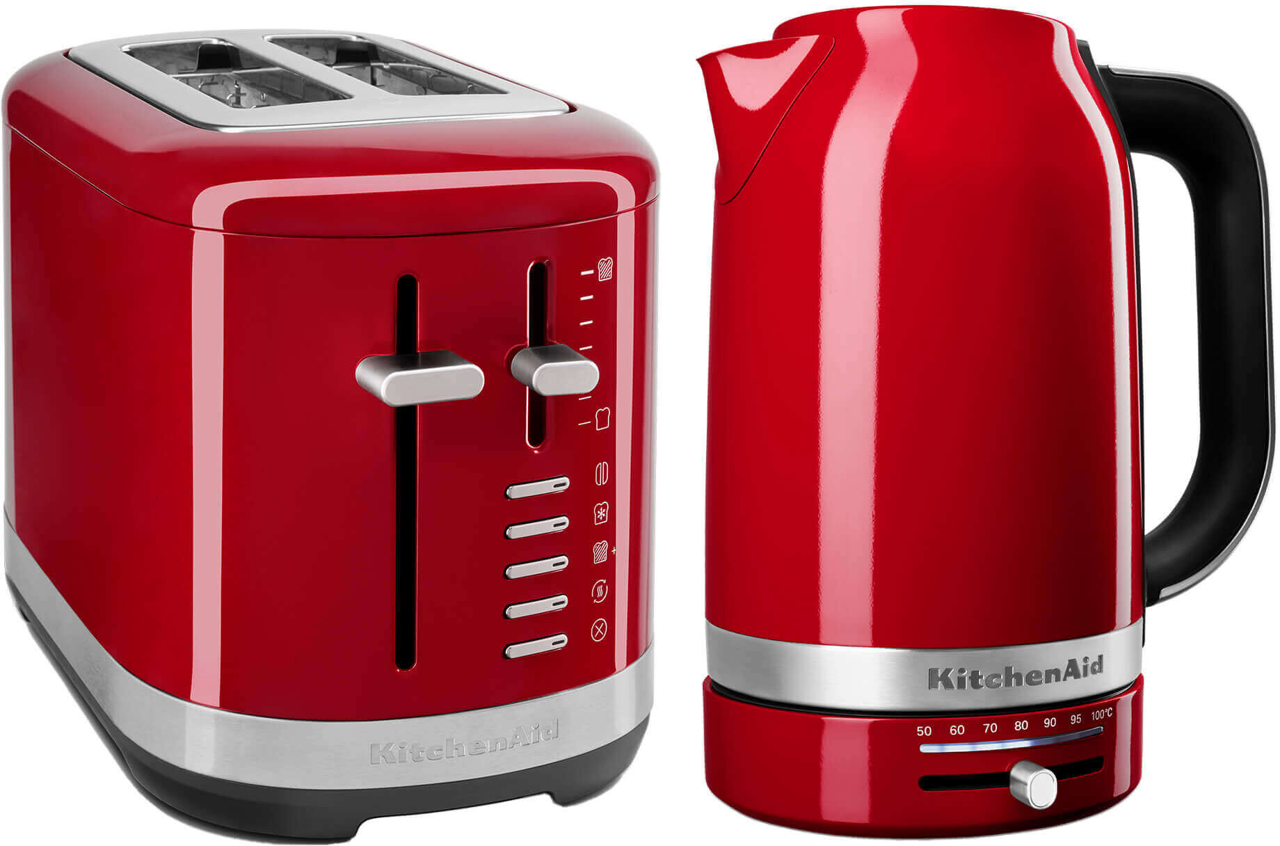 KitchenAid Breakfast Suite Empire Red 1.7L Kettle and 2 Slice Toaster Set