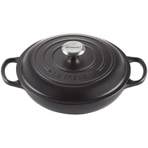 Le Creuset Signature Satin Black Cast Iron 26cm Shallow Casserole