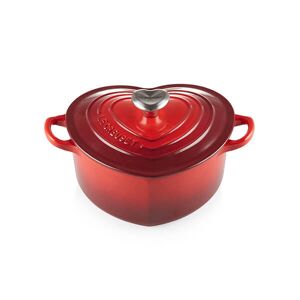 Le Creuset Cerise Cast Iron 20cm Heart Casserole with Heart Knob