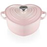 Le Creuset Shell Pink Cast Iron 20cm Heart Casserole with Heart Knob