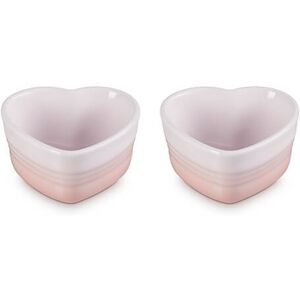 Le Creuset Shell Pink Stoneware Set of 2 Heart Ramekins