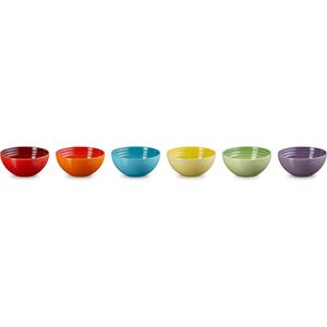 Le Creuset Stoneware Set of 6 Rainbow Snack Bowls 330ml