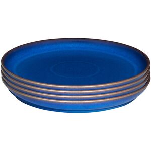 Denby Imperial Blue Set Of 4 Coupe Dinner Plates