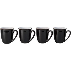 Denby Elements Black Set Of 4 Coffee Beaker Mugs