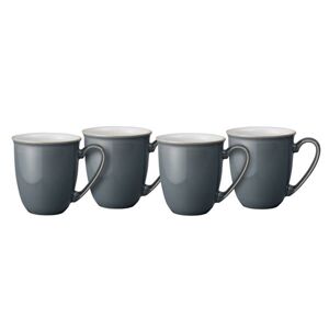 Denby Elements Fossil Grey Set Of 4 Coffee Beaker/Mugs