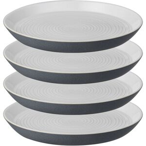 Denby Impression Charcoal 4 Piece Spiral Dinner Plate Set