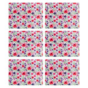 Denby Set Of 6 Watercolour Floral Placemats