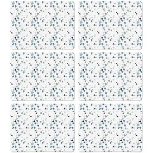 Denby Elements Set Of 6 Terrazzo Effect Blues Placemats