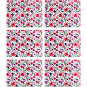 Denby Set Of 6 Watercolour Floral Placemats