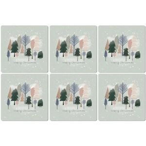 Denby Christmas Trees Set Of 6 Square Placemats