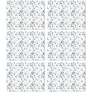 Denby Elements Set Of 6 Terrazzo Effect Blues Placemats