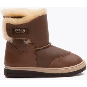 Pegia Denia Shearling Kids' Velcro Boots, 33/1 / Chestnut