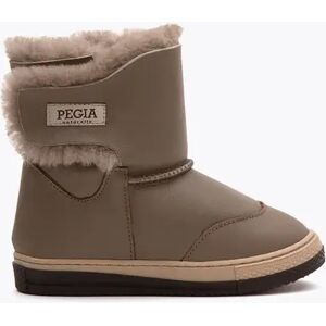 Pegia Denia Shearling Kids' Velcro Boots, 21/4 / Stone