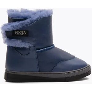 Pegia Denia Shearling Kids' Velcro Boots, 27/9 / Indigo