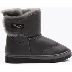 Pegia Denia Shearling Kids' Velcro Boots, 23/6 / Anthracite