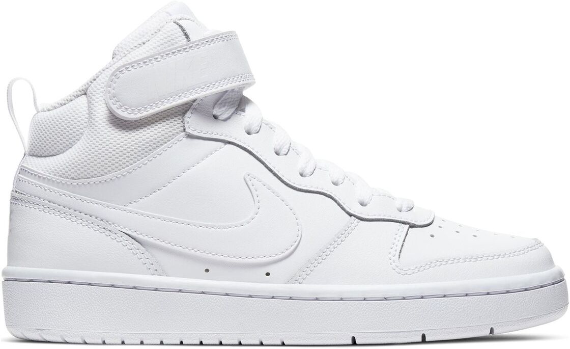 Nike Court Borough Mid 2 Big Kids Shoe Triple White 4 unisex