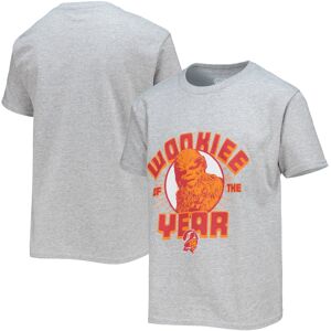 Youth Junk Food Heathered Gray Tampa Bay Buccaneers Star Wars Wookie Of The Year T-Shirt - Male - Heather Gray