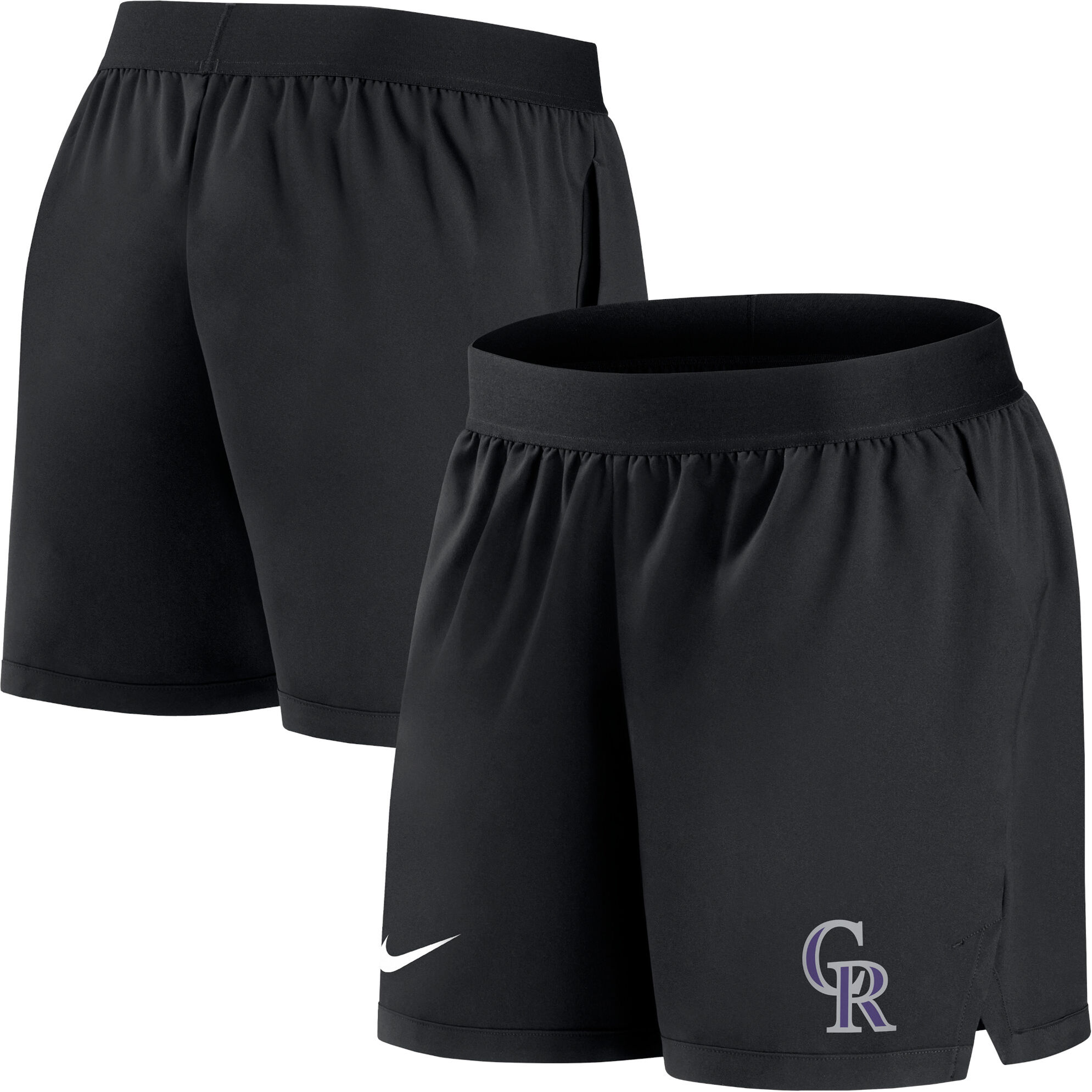 Women's Nike Black Colorado Rockies Authentic Collection Flex Vent Max Performance Shorts - Female - Black