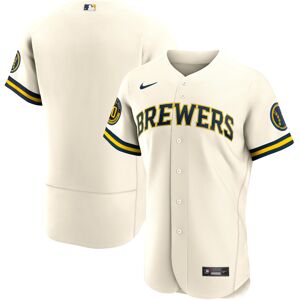 Men's Nike Cream Milwaukee Brewers Home Authentic Team Jersey - Male - Cream