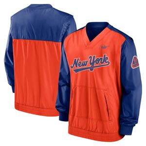 Men's Nike Royal/Orange New York Mets Cooperstown Collection V-Neck Pullover Windbreaker - Male - Royal