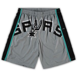 Men's Mitchell & Ness Gray San Antonio Spurs Big & Tall Hardwood Classics Big Face 2.0 Shorts - Male - Gray