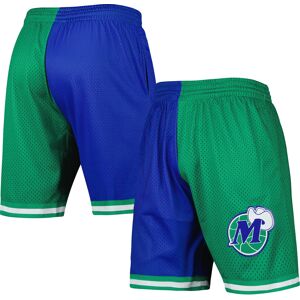 Men's Mitchell & Ness Blue/Green Dallas Mavericks Hardwood Classics 1998 Split Swingman Shorts - Male - Blue