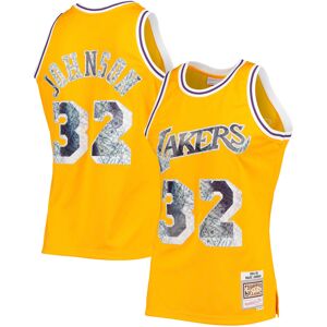 Men's Mitchell & Ness Magic Johnson Gold Los Angeles Lakers 1984/85 Hardwood Classics NBA 75th Anniversary Diamond Swingman Jersey - Male - Gold