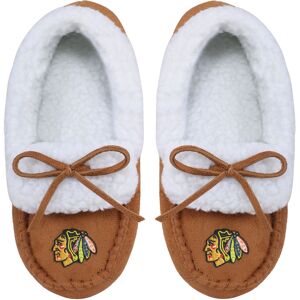 Youth FOCO Chicago Blackhawks Moccasin Slippers - Unisex - Tan
