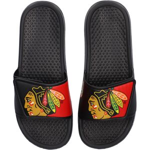 Youth FOCO Chicago Blackhawks Colorblock Big Logo Legacy Slide Sandals - Unisex - Black