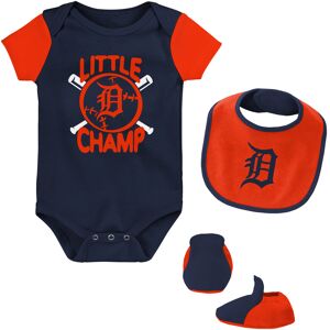 Newborn & Infant Navy Detroit Tigers Little Champ Three-Pack Bodysuit Bib & Booties Set - Male - Navy