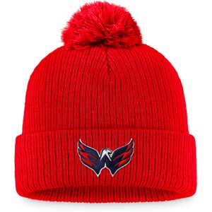 Men's Fanatics Branded Red Washington Capitals Core Primary Logo Cuffed Knit Hat with Pom - Male - Red