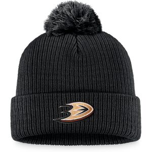 Men's Fanatics Branded Black Anaheim Ducks Core Primary Logo Cuffed Knit Hat with Pom - Male - Black