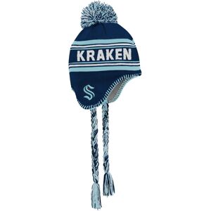 Youth Deep Sea Blue Seattle Kraken Jacquard Tassel Knit Hat with Pom - Male - Navy