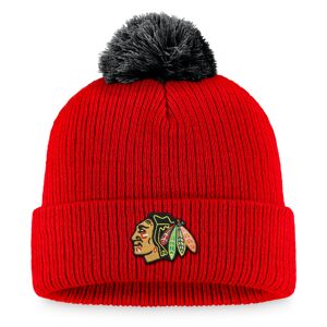 Men's Fanatics Branded Red Chicago Blackhawks Team Cuffed Knit Hat with Pom - Male - Red