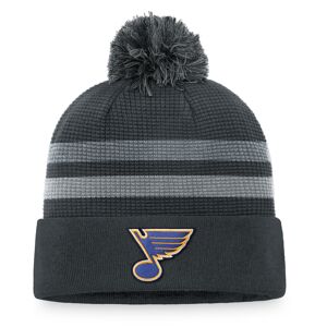 Men's Fanatics Branded Charcoal St. Louis Blues Authentic Pro Home Ice Cuffed Knit Hat with Pom - Male - Charcoal