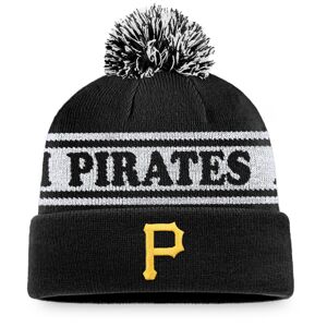 Men's Fanatics Branded Black/White Pittsburgh Pirates Sport Resort Cuffed Knit Hat with Pom - Male - Black