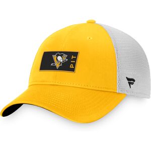 Men's Fanatics Branded Gold/White Pittsburgh Penguins Authentic Pro Rink Trucker Snapback Hat - Male - Gold