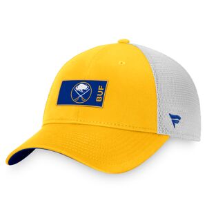 Men's Fanatics Branded Gold/White Buffalo Sabres Authentic Pro Rink Trucker Snapback Hat - Male - Gold