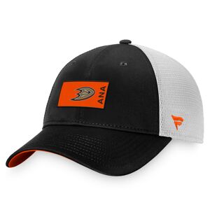 Men's Fanatics Branded Black/White Anaheim Ducks Authentic Pro Rink Trucker Snapback Hat - Male - Black