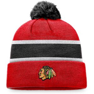 Men's Fanatics Branded Red/Black Chicago Blackhawks Breakaway Cuffed Knit Hat with Pom - Male - Red