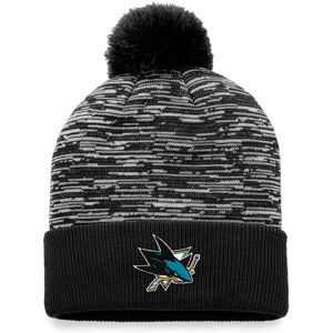 Men's Fanatics Branded Black San Jose Sharks Defender Cuffed Knit Hat with Pom - Male - Black