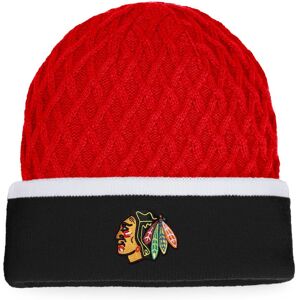 Men's Fanatics Branded Black/Red Chicago Blackhawks Iconic Striped Cuffed Knit Hat - Male - Black