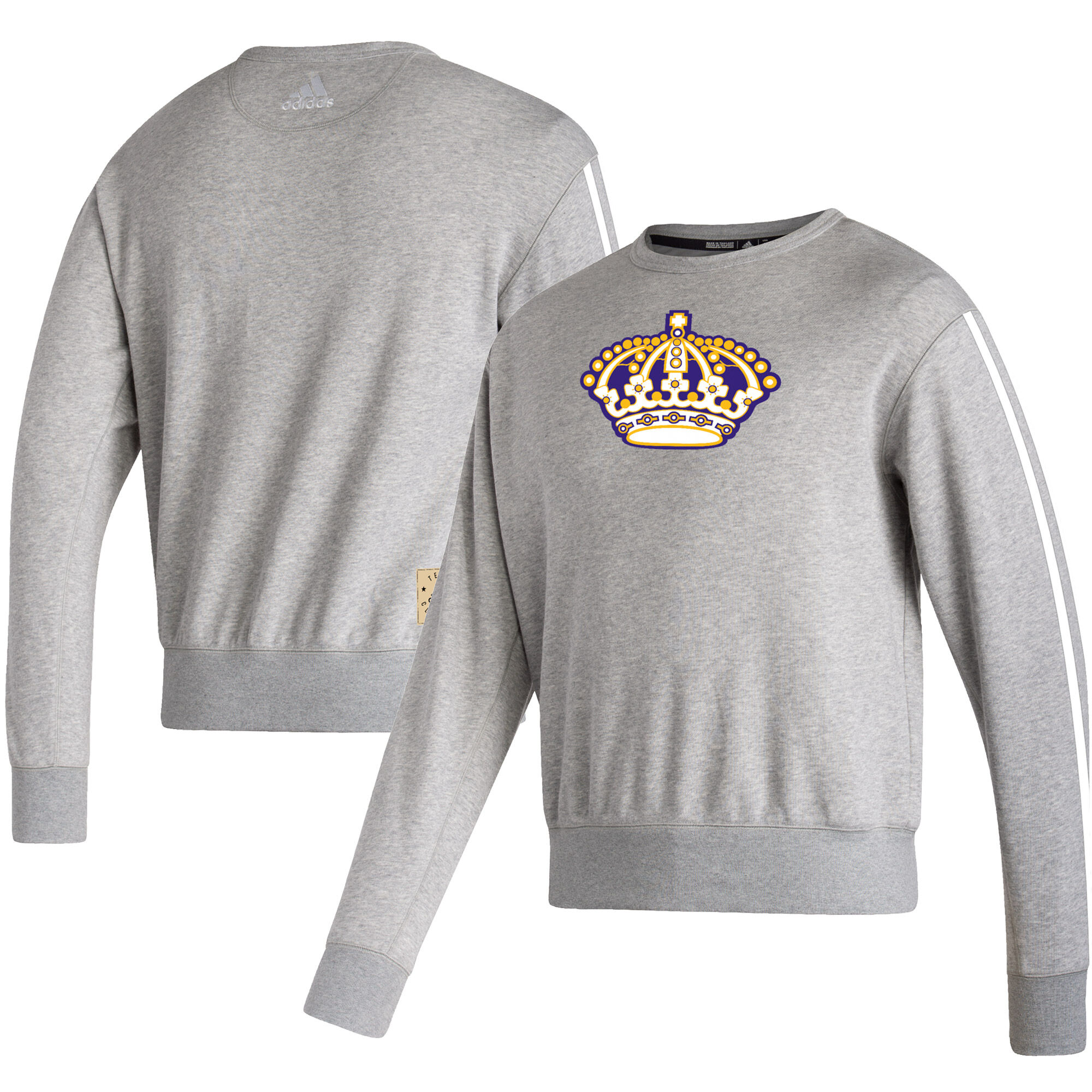 Men's adidas Heathered Gray Los Angeles Kings Team Classics Vintage Pullover Sweatshirt - Male - Heather Gray
