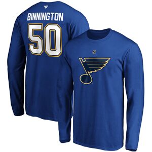 Men's Fanatics Branded Jordan Binnington Blue St. Louis Blues Authentic Stack Name & Number Long Sleeve T-Shirt - Male - Blue