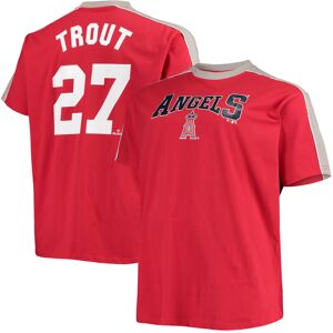 Men's Mike Trout Red/Silver Los Angeles Angels Big & Tall Fashion Piping Player T-Shirt - Male - Red